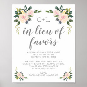 Poster Signe des faveurs de mariage en remplacement de la