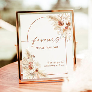 Poster Signe des favoris de Boho Terracotta Pampas Douc