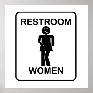 Poster Signe des toilettes des femmes drôles