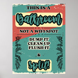 Poster Signe d'étiquette humoristique de salle de bain