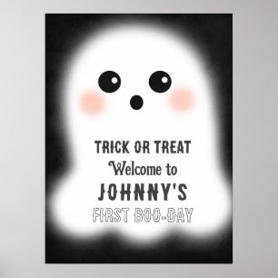 Poster Signe d'événement Halloween Cute Ghost Editable Pa