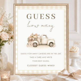 Poster Signe Devinez Combien pour la Baby Shower d'Automn