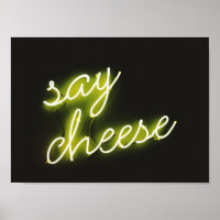 SIGNE "DIRE FROMAGE" JAUNE NEON LÉGER