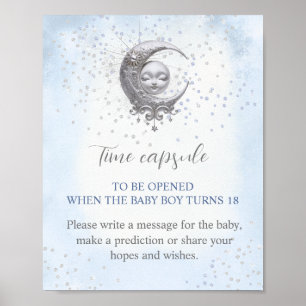 Poster Signe du Baby shower de temps du garçon de la lune
