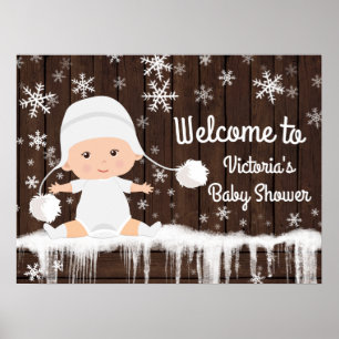 Poster SIGNE DU Baby shower D'Hiver Snowflake