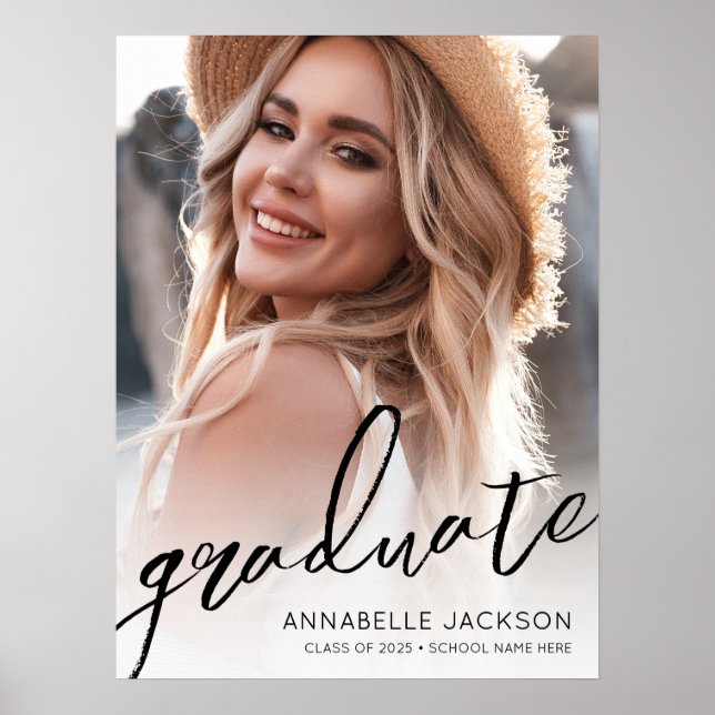Poster Signe du Graduate Simple Script Photo Graduation P (Devant)