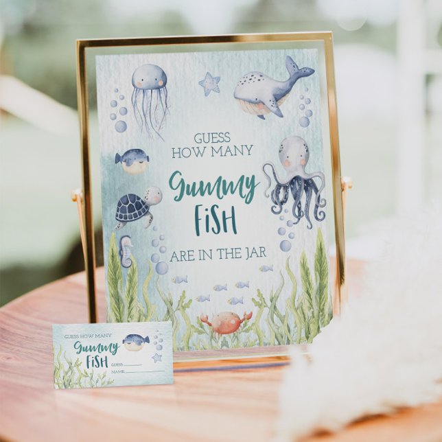 Poster SIGNE DU JEU DE POISSONS Gummy Sous Le Baby shower (Créateur téléchargé)