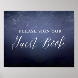 Poster Signe du livre d'hôtes Starry Night Sky Celestia M