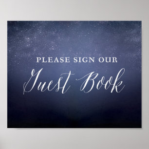 Poster Signe du livre d'hôtes Starry Night Sky Celestia M