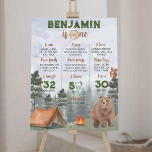 Poster SIGNE DU PREMIER ANNIVERSAIRE DU CAMPING Woodland