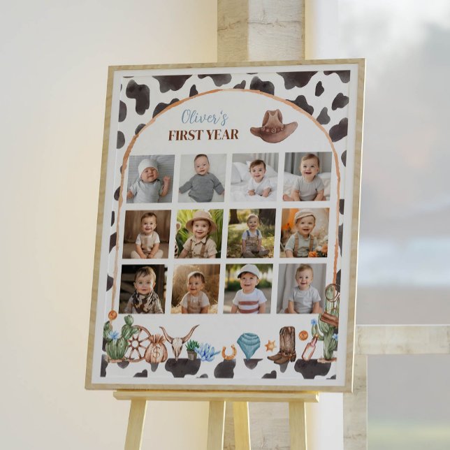 Poster SIGNE DU PREMIER ANNIVERSAIRE DU Cowboy Highland (Créateur téléchargé)