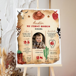 POSTER SIGNE DU PREMIER ANNIVERSAIRE DU RODÉO DE L'OUEST
