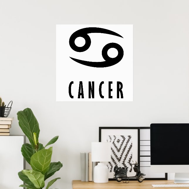 Poster signe du zodiaque du cancer (Bureau à domicile)