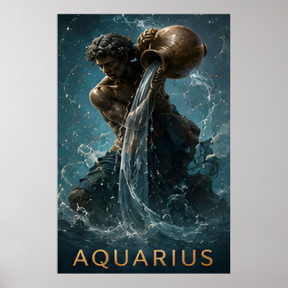 Poster Signe du zodiaque Verseau Symbole d'astrologie Por