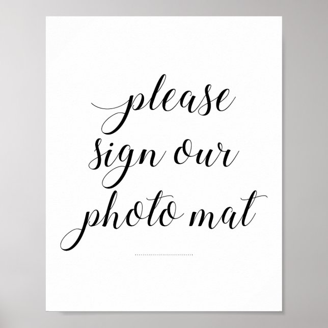 Poster Signe Élégant Notre Signe Mariage Photo Mat (Devant)
