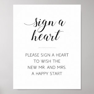 Poster Signe Élégant Signe Mariage Coeur