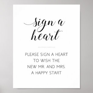 Poster Signe Élégant Signe Mariage Coeur
