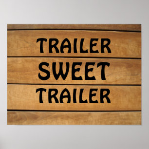 POSTER SIGNE EN BOIS RUSTIQUE DU TRAILER SUCRÉ