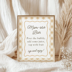Poster SIGNE En vichy Baby shower Oie Mimosa