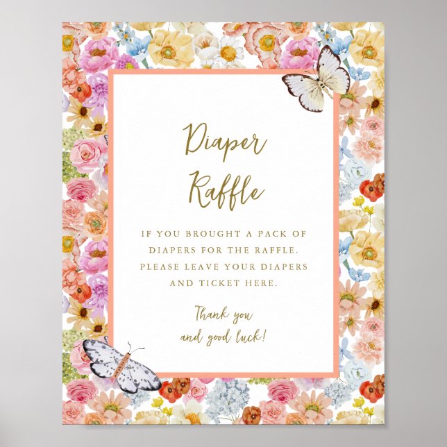 Poster Signe été luxe floral fleurie 8x10 rabat-couche (Devant)
