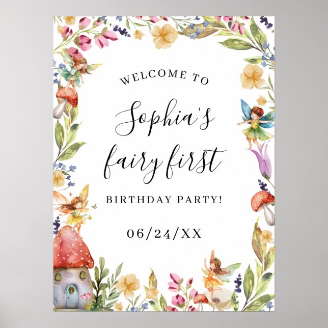 Poster SIGNE Fairy First 1st Bird Bienvenue (Devant)