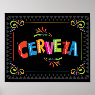 Poster Signe Fiesta CERVEZA