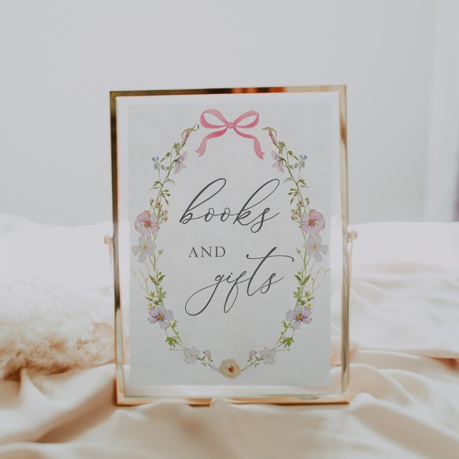 Poster Signe fleur sauvage et livre rose et cadeaux (Créateur téléchargé)