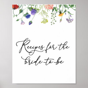 Poster Signe fleur sauvage et recettes bourdonnantes d'ab