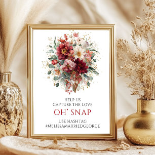 Poster Signe Floral Automnal Classique de Bourgogne Oh Sn