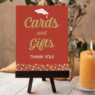 Poster Signe graduel Gold Foil Script Confetti Cartes et 