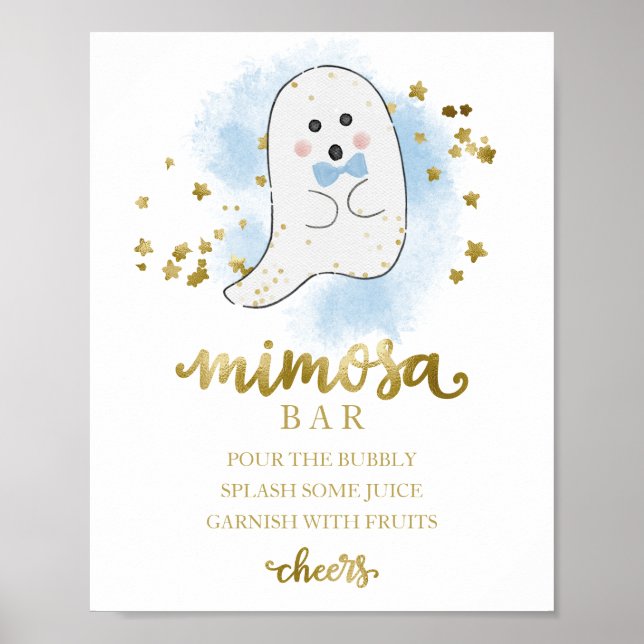 Poster SIGNE Halloween Boy Baby shower Mimosa Bar (Devant)