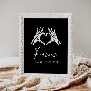 Poster SIGNE Halloween Squelette Mains Baby shower Faveur