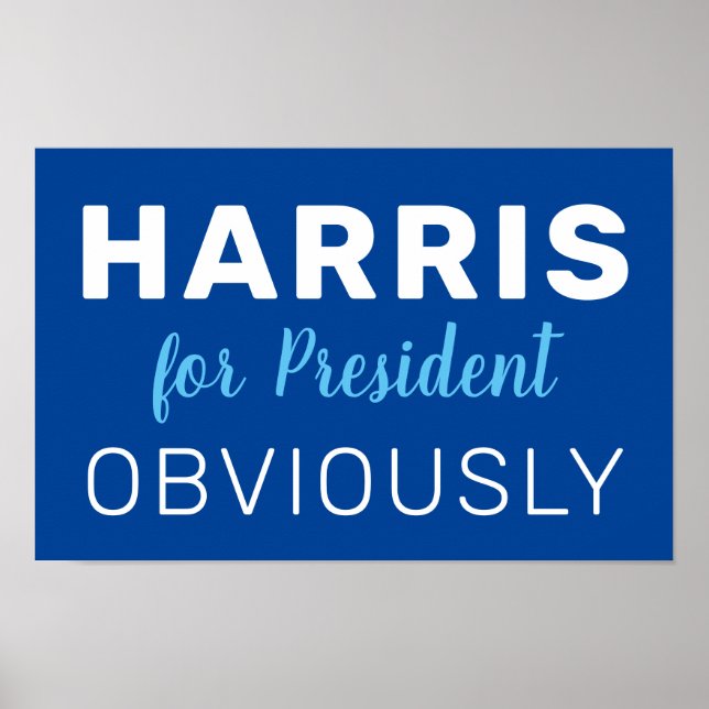 Poster Signe Harris pour président de toute évidence 2024 (Devant)