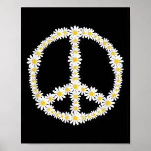 Poster SIGNE Hippie Fleurs anti-guerre Logo Daisies Paix 