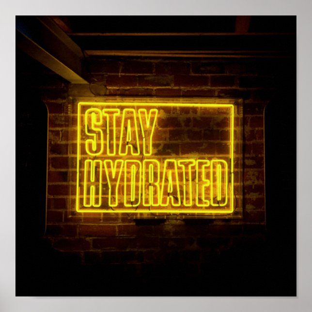 Poster Signe jaune néon hydraté (Devant)