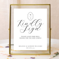 Signe Kindal Script minimum élégant Signe du livre