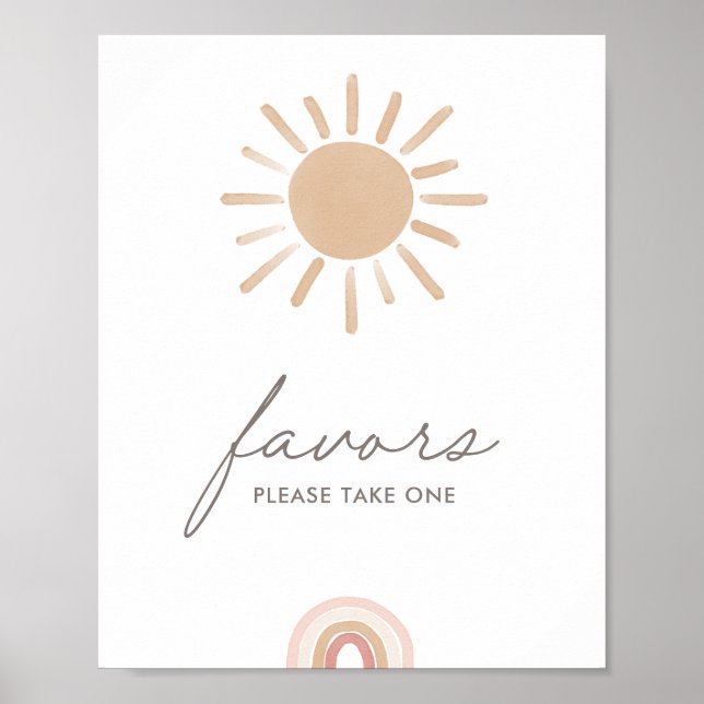 Poster Signe Little Ray of Sunshine Baby shower Faveurs (Devant)