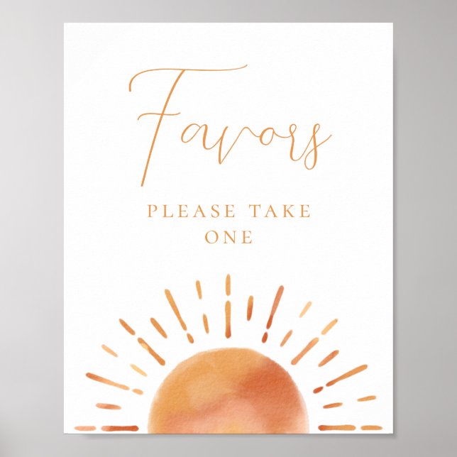 Poster Signe Little Ray of Sunshine Baby shower Faveurs (Devant)