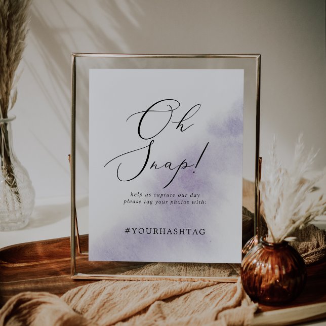 Poster Signe Mariage Aquarelle Purple Oh Snap (Créateur téléchargé)