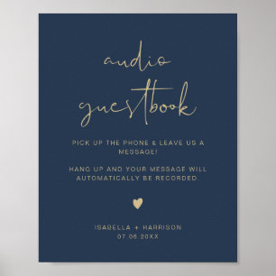 Poster SIGNE Mariage CAITLIN Marine & Gold Audio