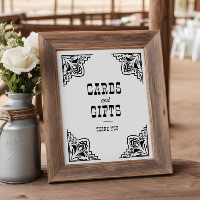 Poster SIGNE-Mariage campagnard Western Cowboy Cartes cad (Créateur téléchargé)