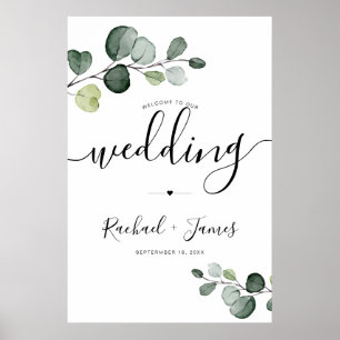 Poster SIGNE Mariage DE Bienvenue Eucalyptus