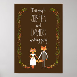 Poster SIGNE Mariage DES BOUTEILLES DE BOIS DE Whimsical