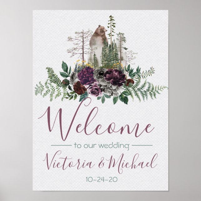 Poster SIGNE Mariage forestier Watercolor (Devant)