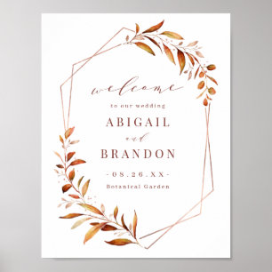 Poster Signe Mariage géométrique Rustique moderne automne