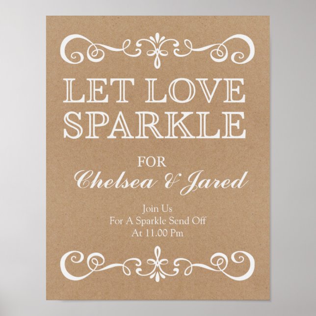 Poster SIGNE mariage - Laisser l'amour scintiller Rustiqu (Devant)