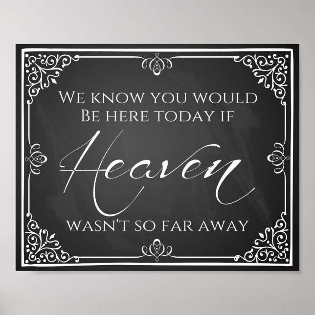 Poster signe mariage les êtres chers disparus paradis (Devant)
