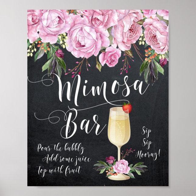 Poster SIGNE Mariage Mimosa Bar Lilac Floral (Devant)