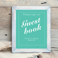 SIGNE Mariage minimaliste moderne Aqua & Blanc
