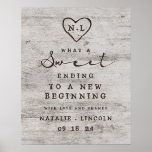 Poster SIGNE Mariage Rustic Birch Sweet End Treat Bar